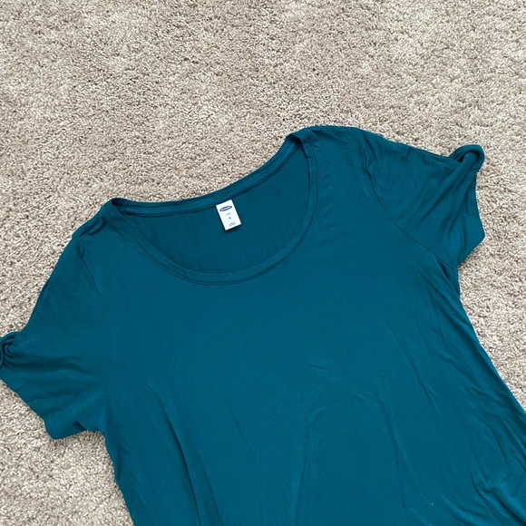Old Navy Luxe Teal T-Shirt Tunic Knot Detail - Picture 3 of 4